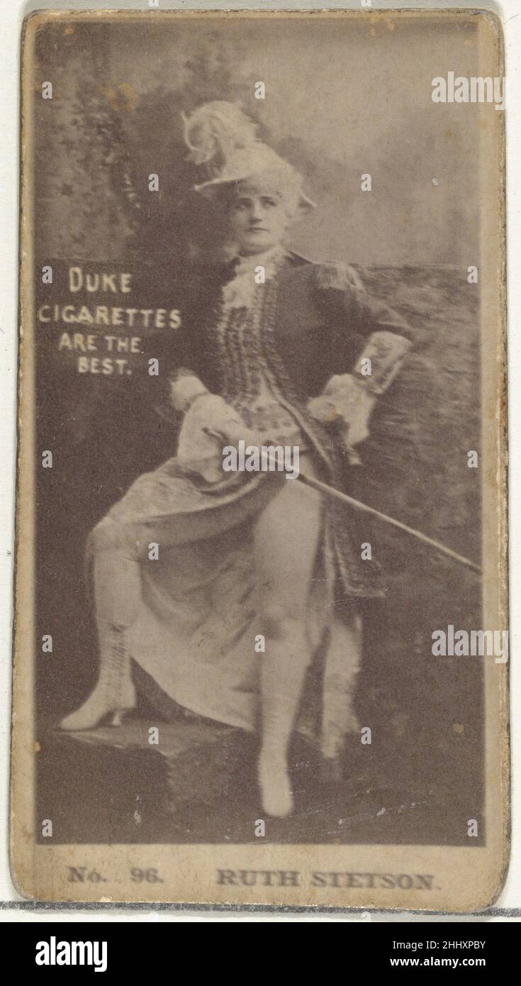 Carta numero 96, Ruth Stetson, della serie Actors and Attres (N145-6) emessa da Duke Sons & Co. Per promuovere le sigarette Duke 1880s emesse da W. Duke, Sons & Co. Carte commerciali del set 'Actors and Attres' (N145-6), Pubblicato nel 1880s da W. Duke Sons & Co. Per promuovere le sigarette Duke. Ci sono otto sottogruppi della serie N145. Vari sottogruppi sport diversi carte disegni e anche promuovere diverse marche di tabacco rappresentate da W. Duke Sons & Company. Questa scheda è del sesto set secondario, N145-6. Si noti che i nomi degli attori sono scritti in modo diverso sulle carte in tutto il set e non sono dependabl Foto Stock
