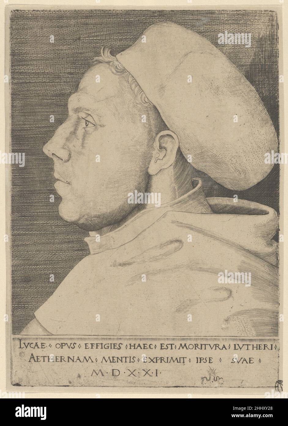 Lutero come frate agostiniano, con Cap 1521 Lucas Cranach il tedesco anziano. Lutero come frate agostiniano, con Cap 434162 Foto Stock