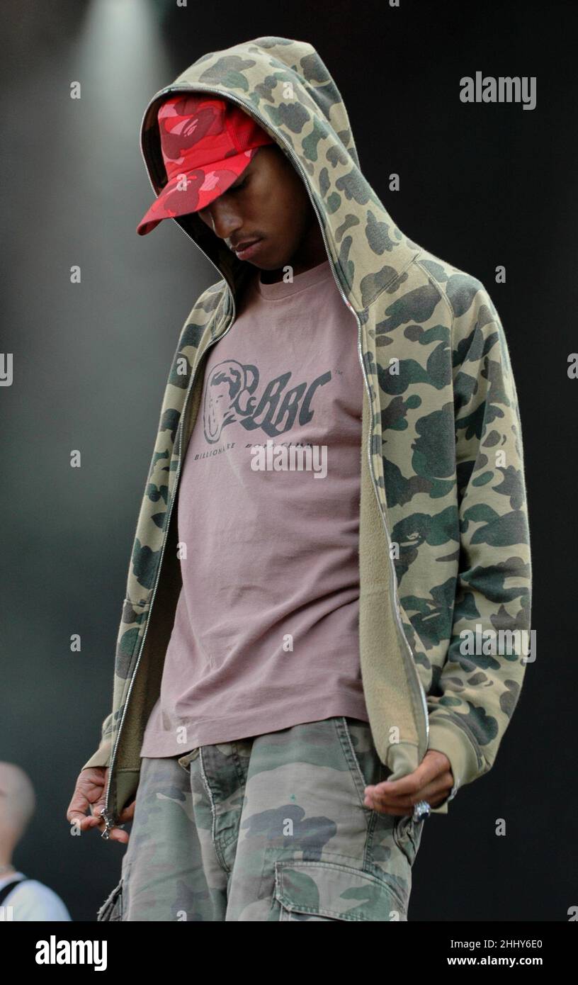 Pharrell Williams - N.E.R.D., V2004, Hylands Park, Chelmsford, Essex, Regno Unito - 22 agosto 2004 Foto Stock