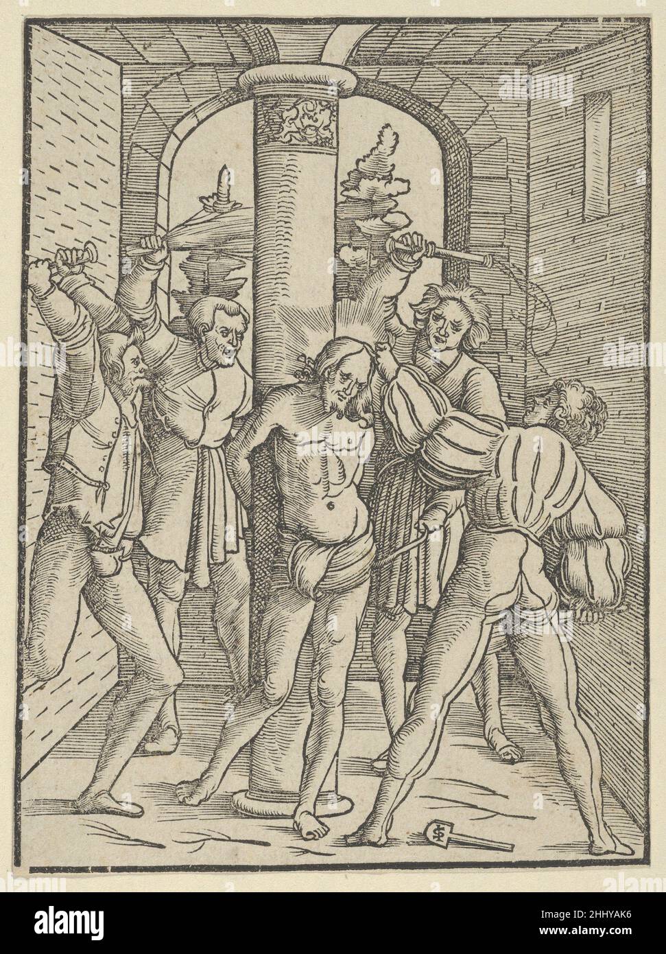 Cristo flagellato, dalla Dottrina, vita e Passione di Gesù Cristo 1537 Hans Schäufelein Tedesco. Cristo flagellato, dalla Dottrina, vita e Passione di Gesù Cristo 665571 Foto Stock