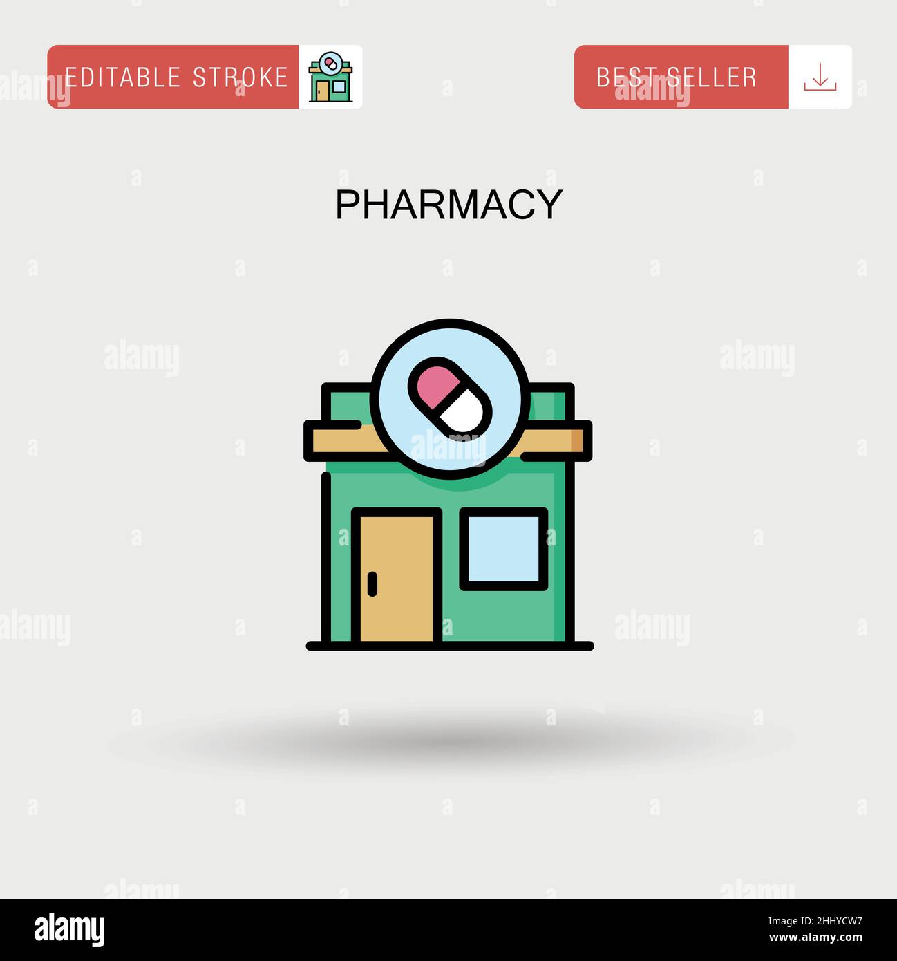 Icona vettore semplice farmacia. Illustrazione Vettoriale
