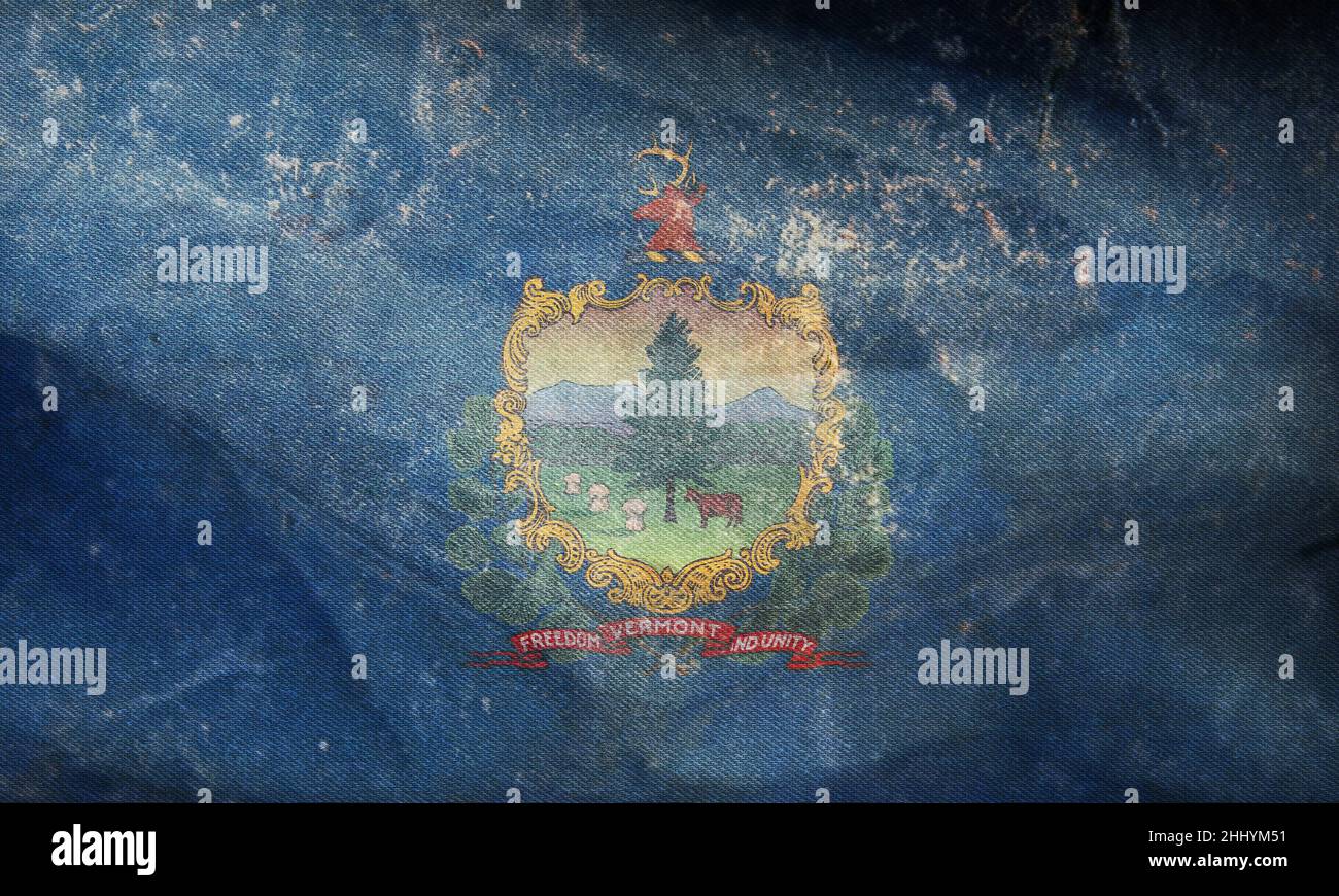 Vista dall'alto del Vermont , bandiera degli Stati Uniti, senza bandiera. Layout del progetto del piano sfondo dell'indicatore Foto Stock