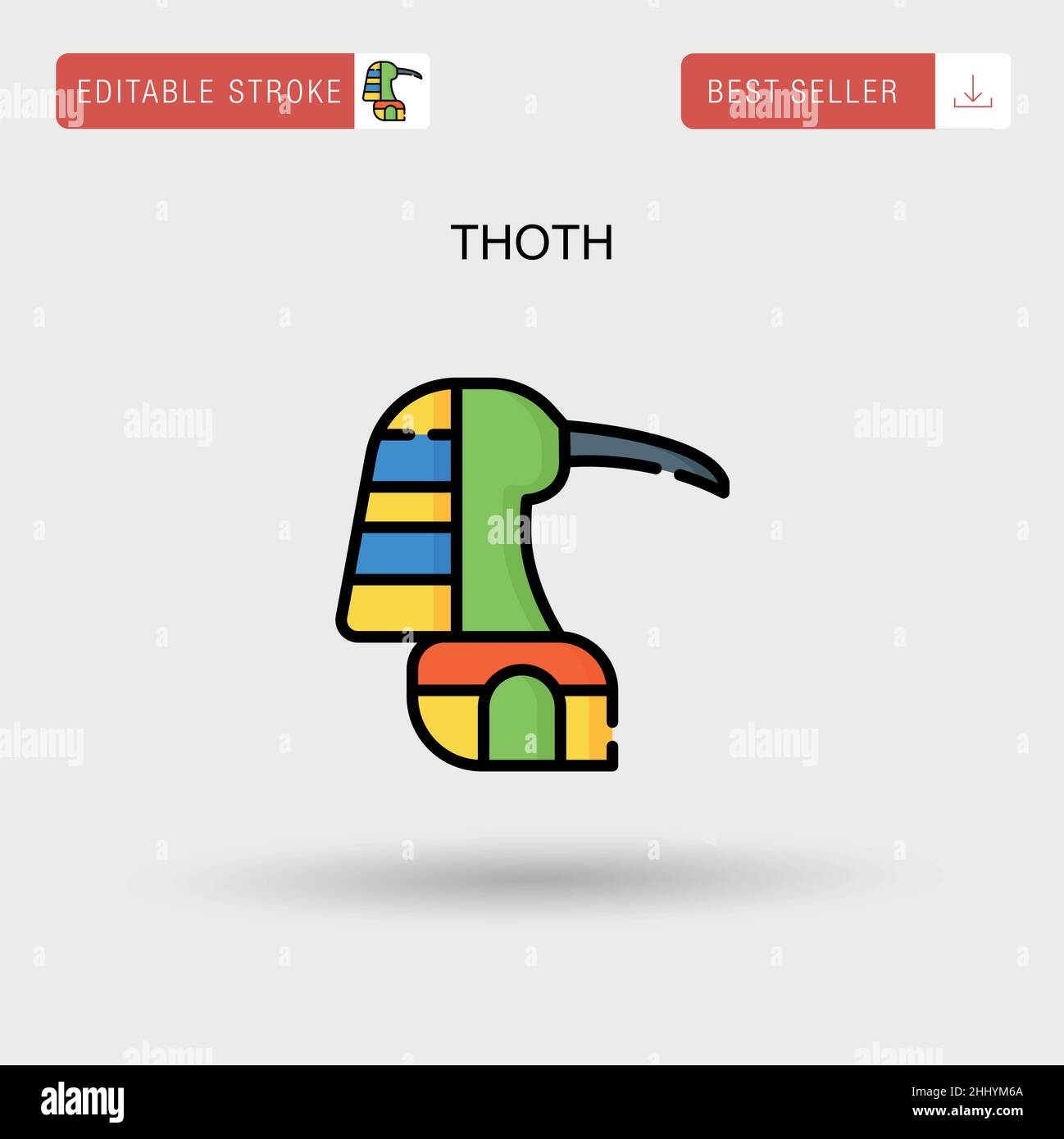Icona vettore semplice Thoth. Illustrazione Vettoriale