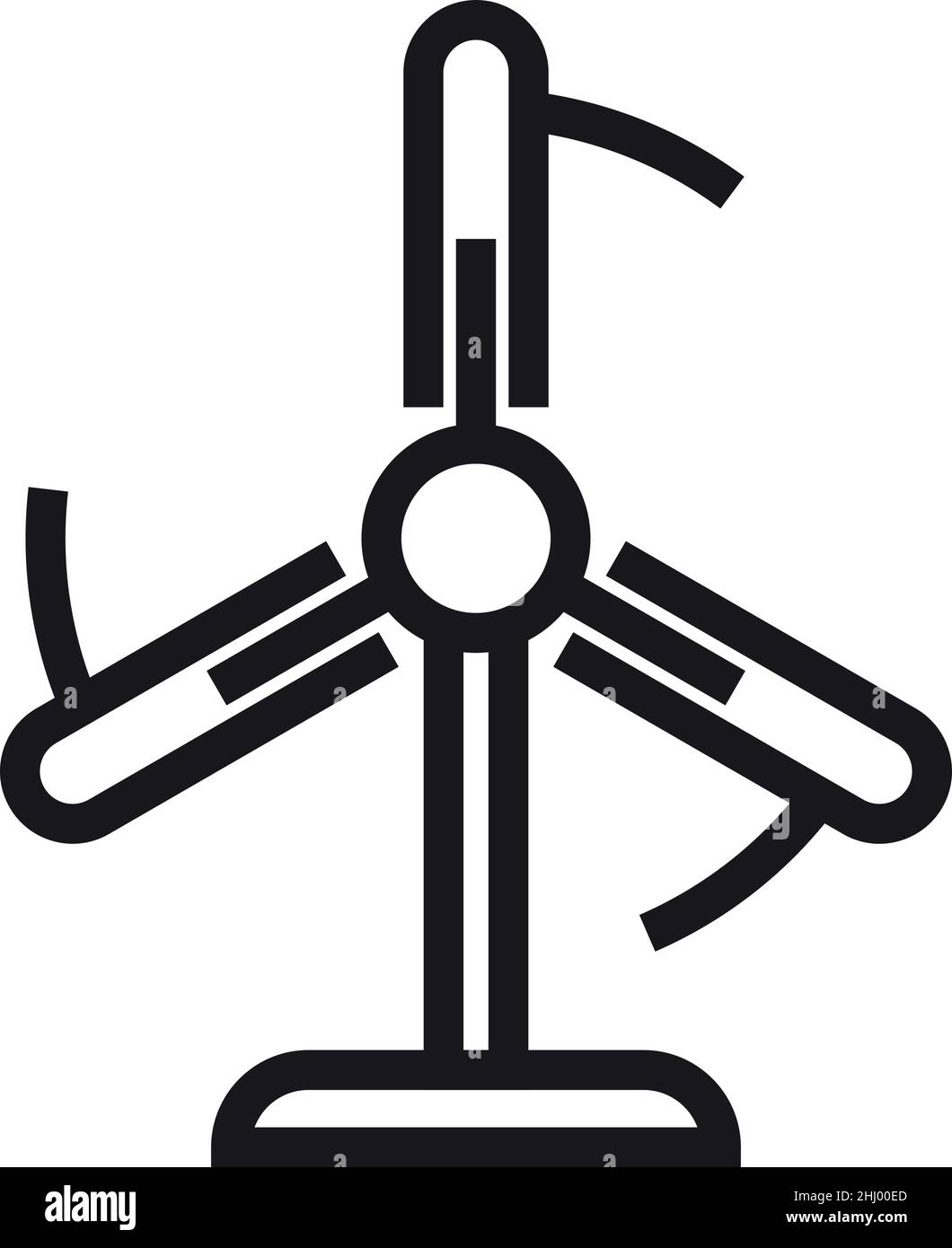 Icona della ventola. Ventilatore elettrico da tavolo. Impianto di climatizzazione Illustrazione Vettoriale