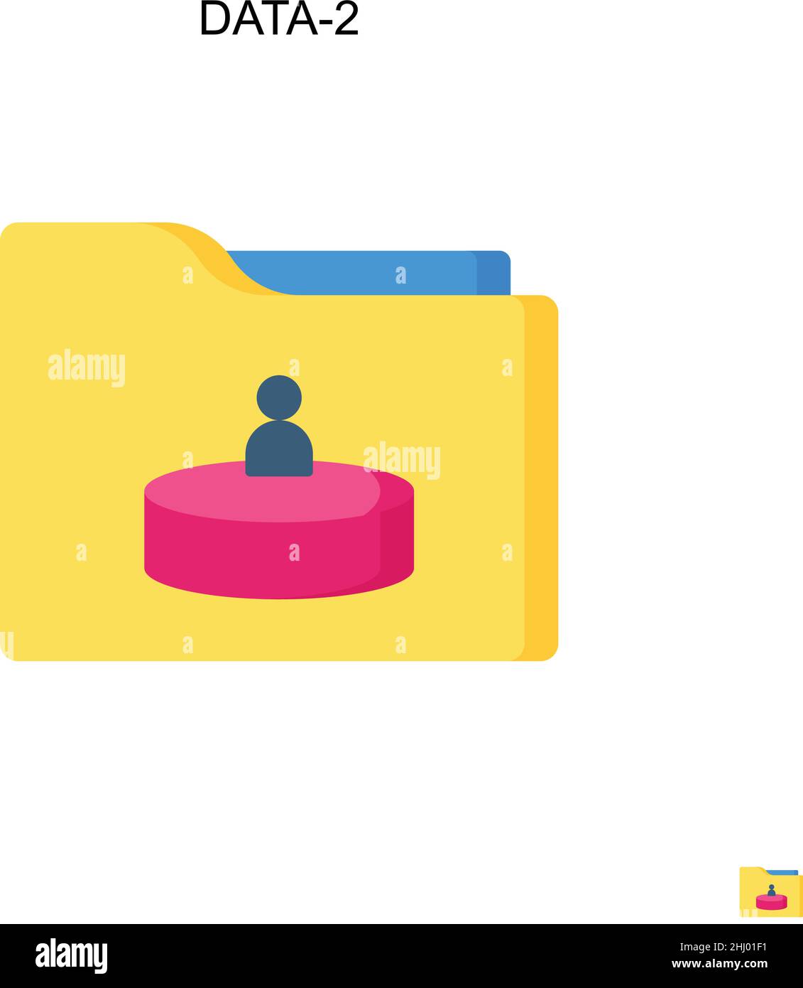 Data-2 icona vettore semplice. Modello di disegno del simbolo di illustrazione per l'elemento dell'interfaccia utente mobile Web. Illustrazione Vettoriale