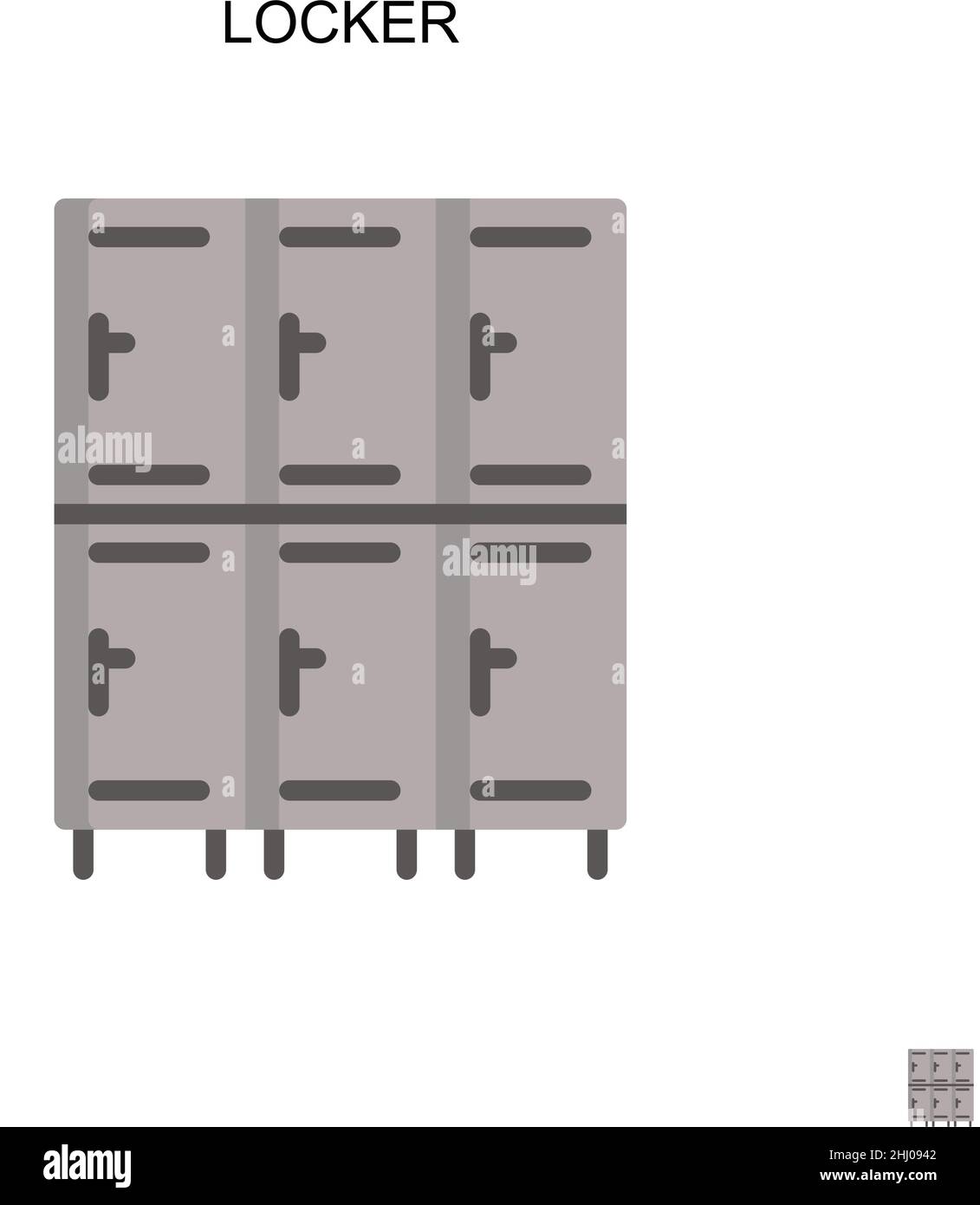 Icona vettore semplice armadietto. Modello di disegno del simbolo di illustrazione per l'elemento dell'interfaccia utente mobile Web. Illustrazione Vettoriale