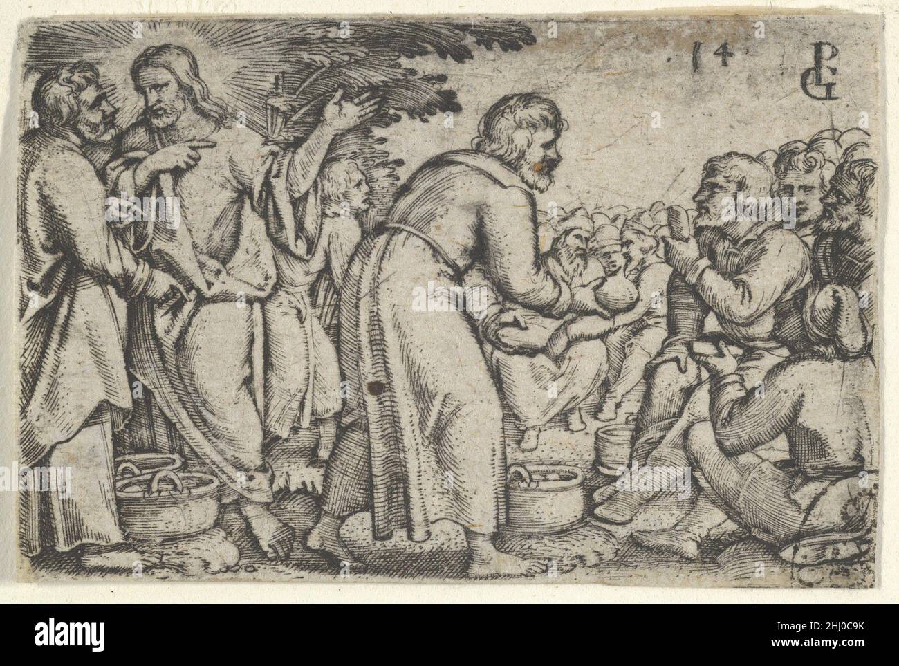 Il Miracolo dei pani e dei pesci, dalla Storia di Cristo 1534–35 Georg