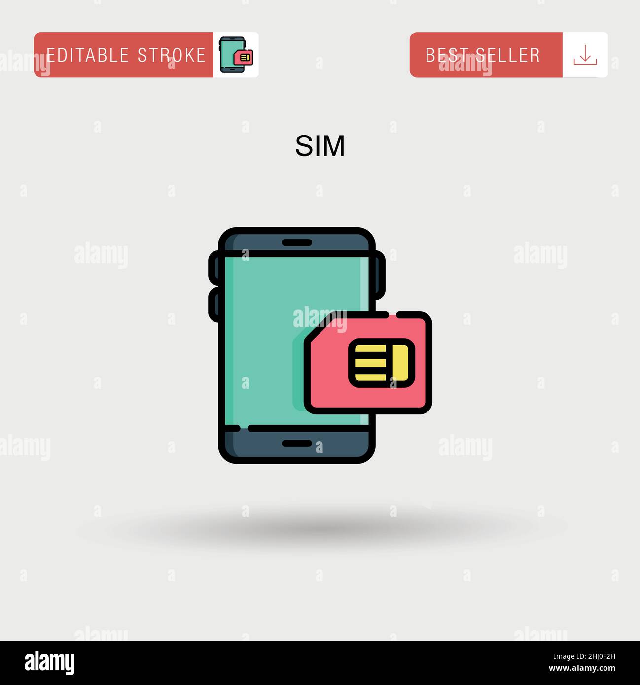 Icona vettore semplice SIM. Illustrazione Vettoriale
