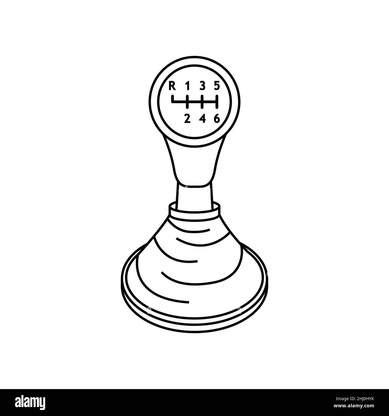 Illustrazione vettoriale di un cambio manuale. Dispositivo per auto. Stile semplice Illustrazione Vettoriale