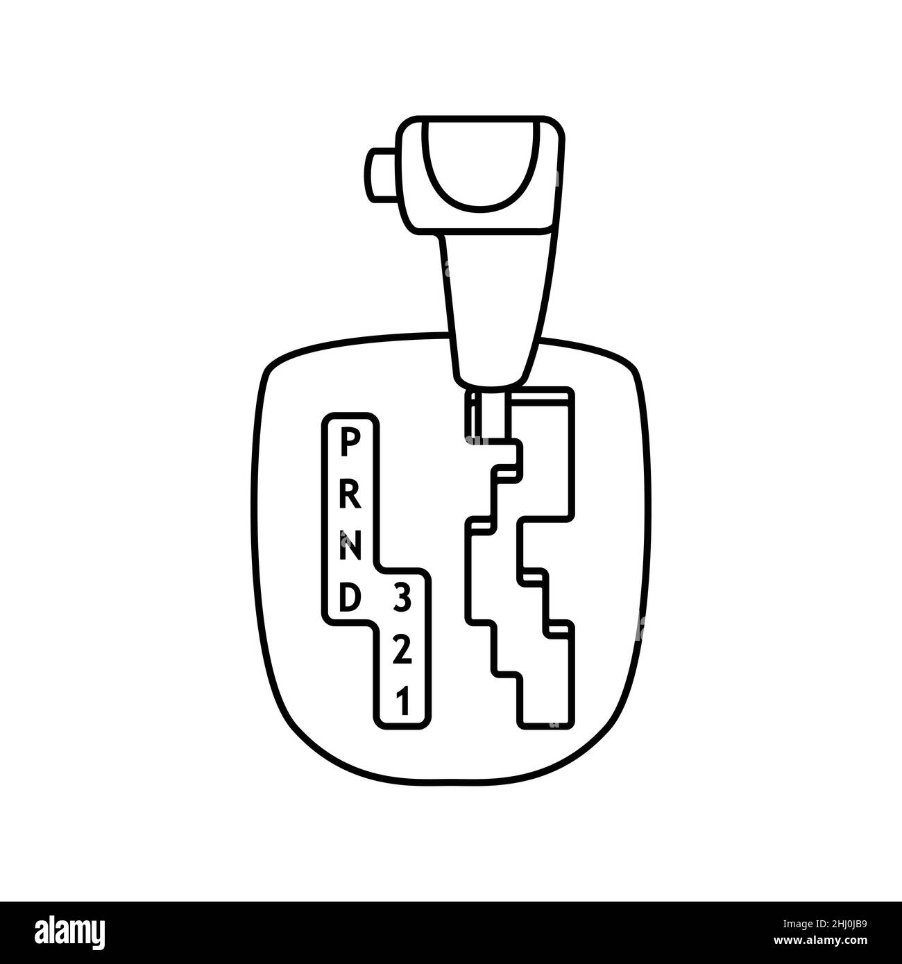 Illustrazione vettoriale di un cambio manuale. Dispositivo per auto. Stile semplice Illustrazione Vettoriale