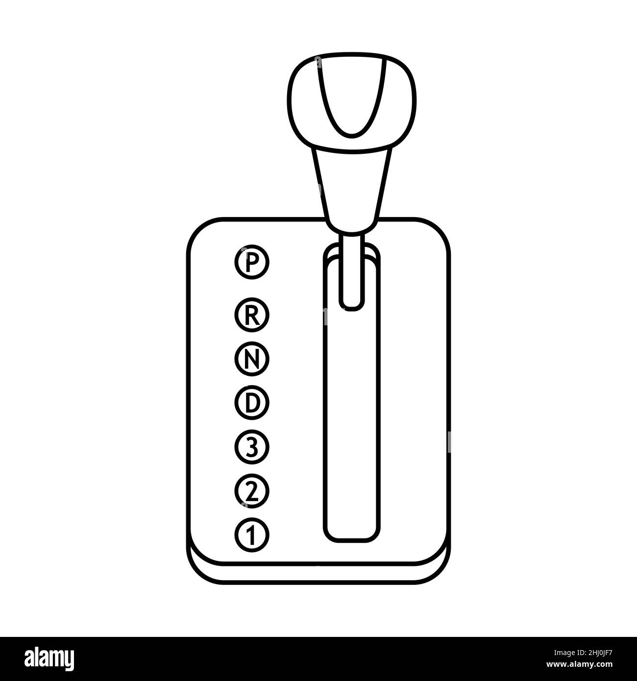 Illustrazione vettoriale di un cambio manuale. Dispositivo per auto. Stile semplice Illustrazione Vettoriale