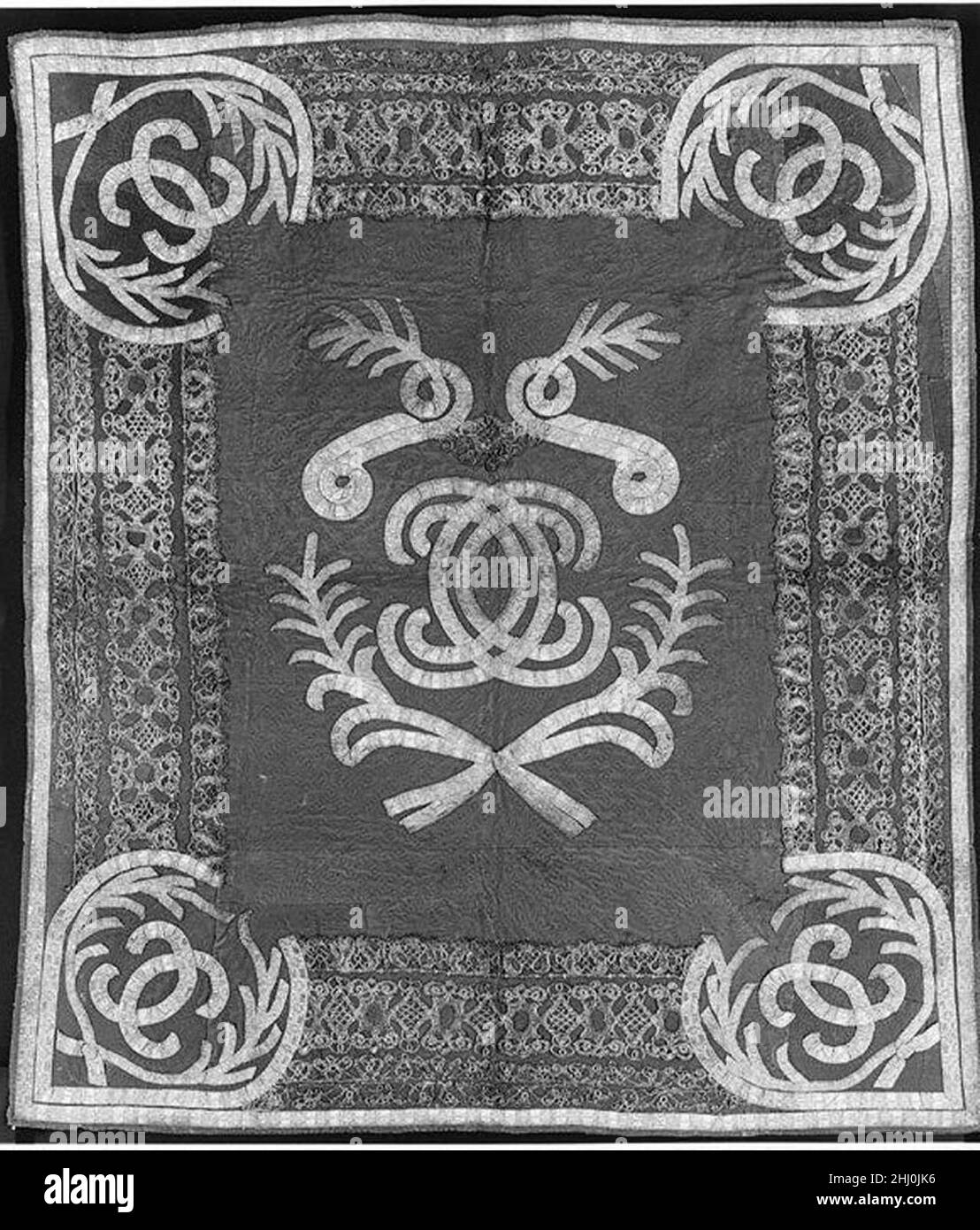 Carrozza 18th secolo British. Panno per carrello. Inglese. 18th secolo. Lana, seta, filo metallico. Tessuti ricamati Foto Stock