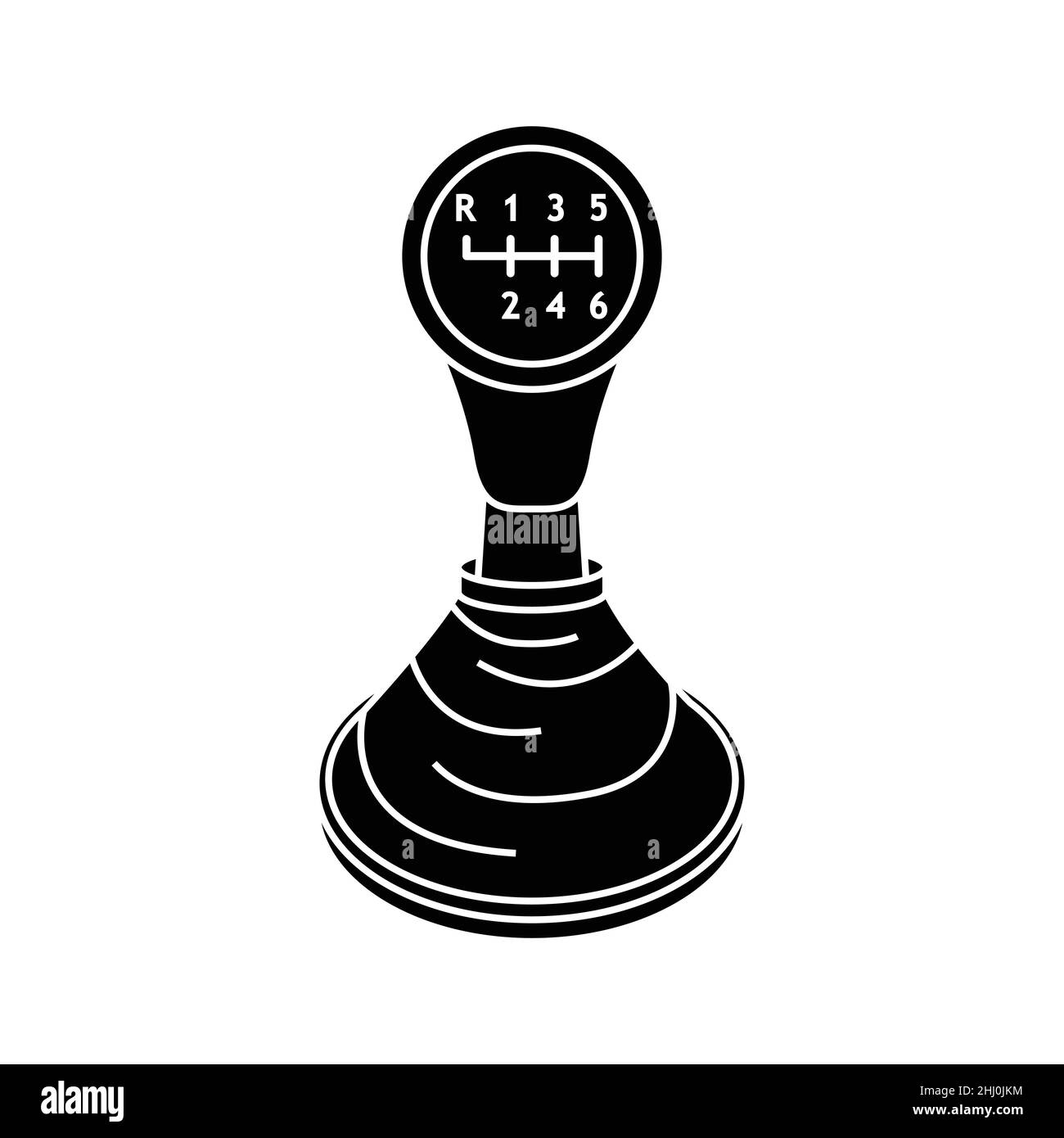 Illustrazione vettoriale di un cambio manuale. Dispositivo per auto. Stile semplice Illustrazione Vettoriale