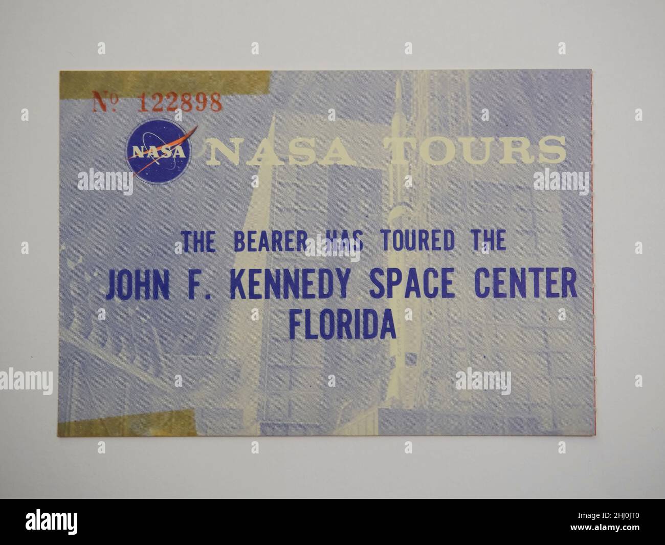 Biglietto d'ingresso per un tour del Kennedy Space Center dal giorno del lancio dell'Apollo 11. Foto Stock
