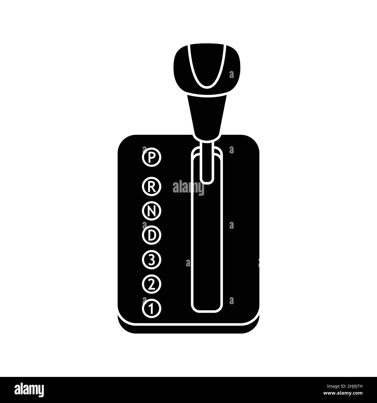 Illustrazione vettoriale di un cambio manuale. Dispositivo per auto. Stile semplice Illustrazione Vettoriale