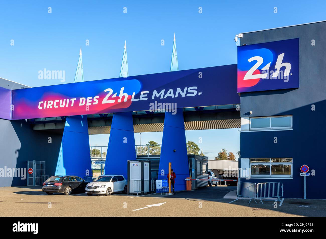 Porta del circuito della 24 ore di le Mans, Francia. Foto Stock