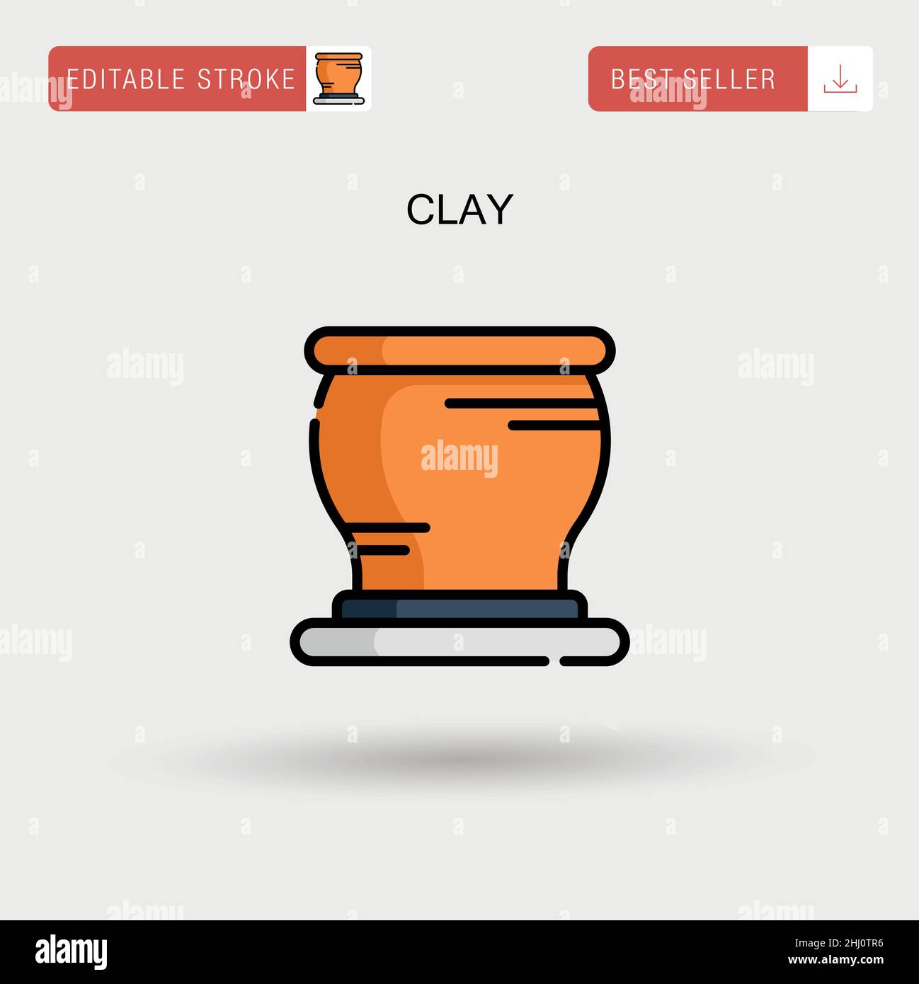 Clay semplice icona vettoriale. Illustrazione Vettoriale
