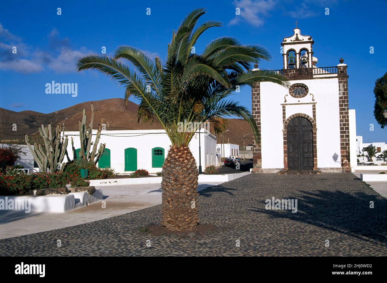 Chiesa Iglesia Santo gusto, Guatiza, Lanzarote, Isole Canarie, Spagna Foto Stock