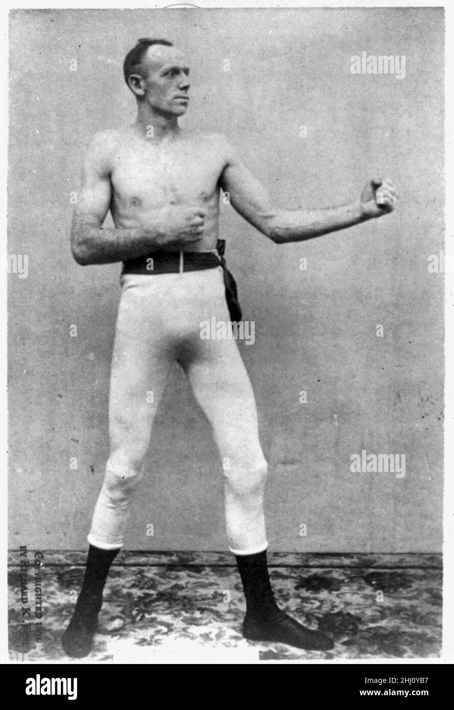 Bob Fitzsimmons - campione del mondo dei pesi massimi dal 1897 al 1899 e il primo campione del mondo dei pesi tripli nella storia - fine del 1800 Foto Stock