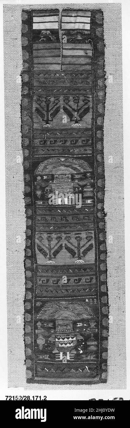 Arazzo banda frammento 9th–13th secolo Lambayeque (Sicán). Frammento di nastro di arazzo 307939 Foto Stock
