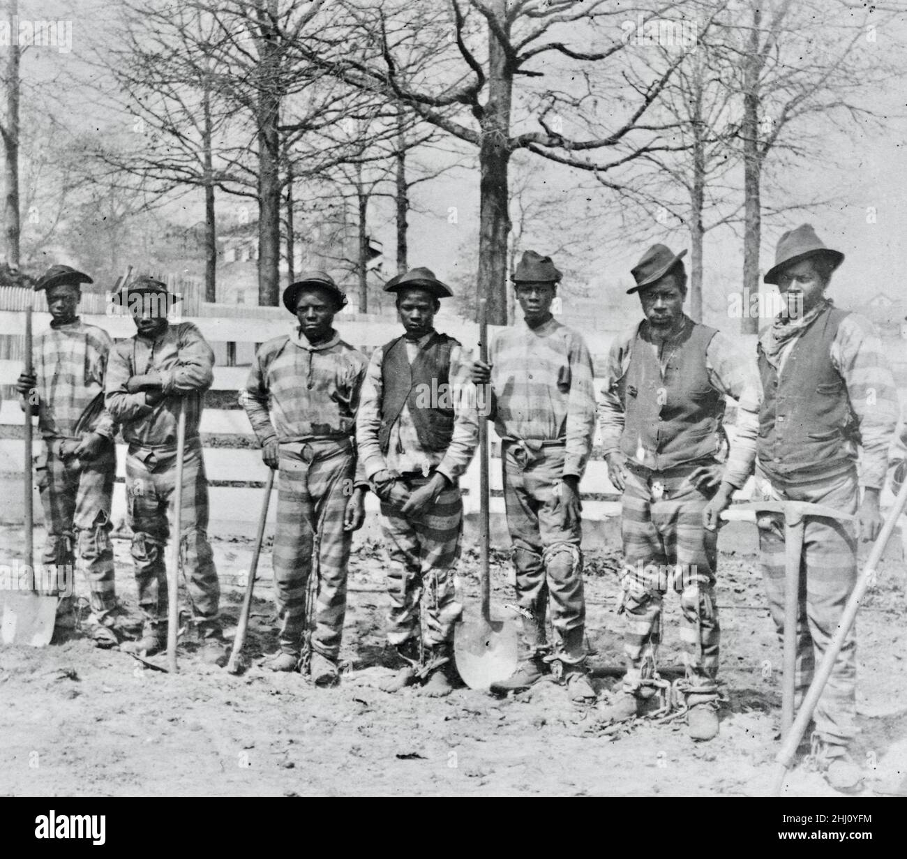 Joseph John Kirkbride Fotografia di una banda della catena afro-americana da Thomasville, Georgia, USA. Foto Stock