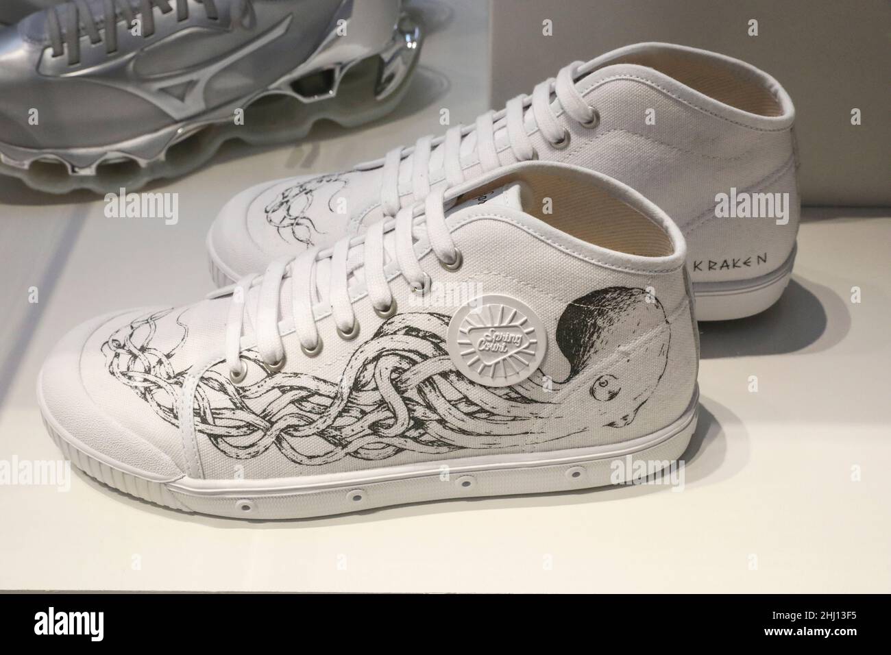 LE SNEAKERS ENTRANO NEL MUSEO AL MUSEE DE L'HOMME , PARIGI Foto Stock
