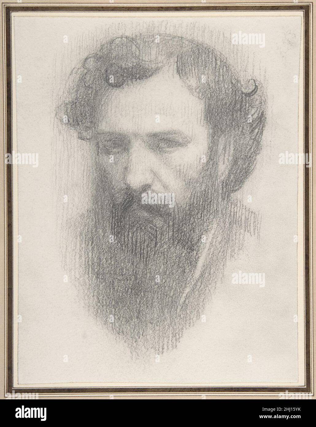 Autoritratto 1837–1911 Alphonse Legros Francese. Autoritratto. Alphonse Legros (francese, Dijon 1837–1911 Watford, Hertfordshire). 1837–1911. Grafite su carta strizzata. Alphonse Legros (francese, Dijon 1837–1911 Watford, Hertfordshire). Disegni Foto Stock