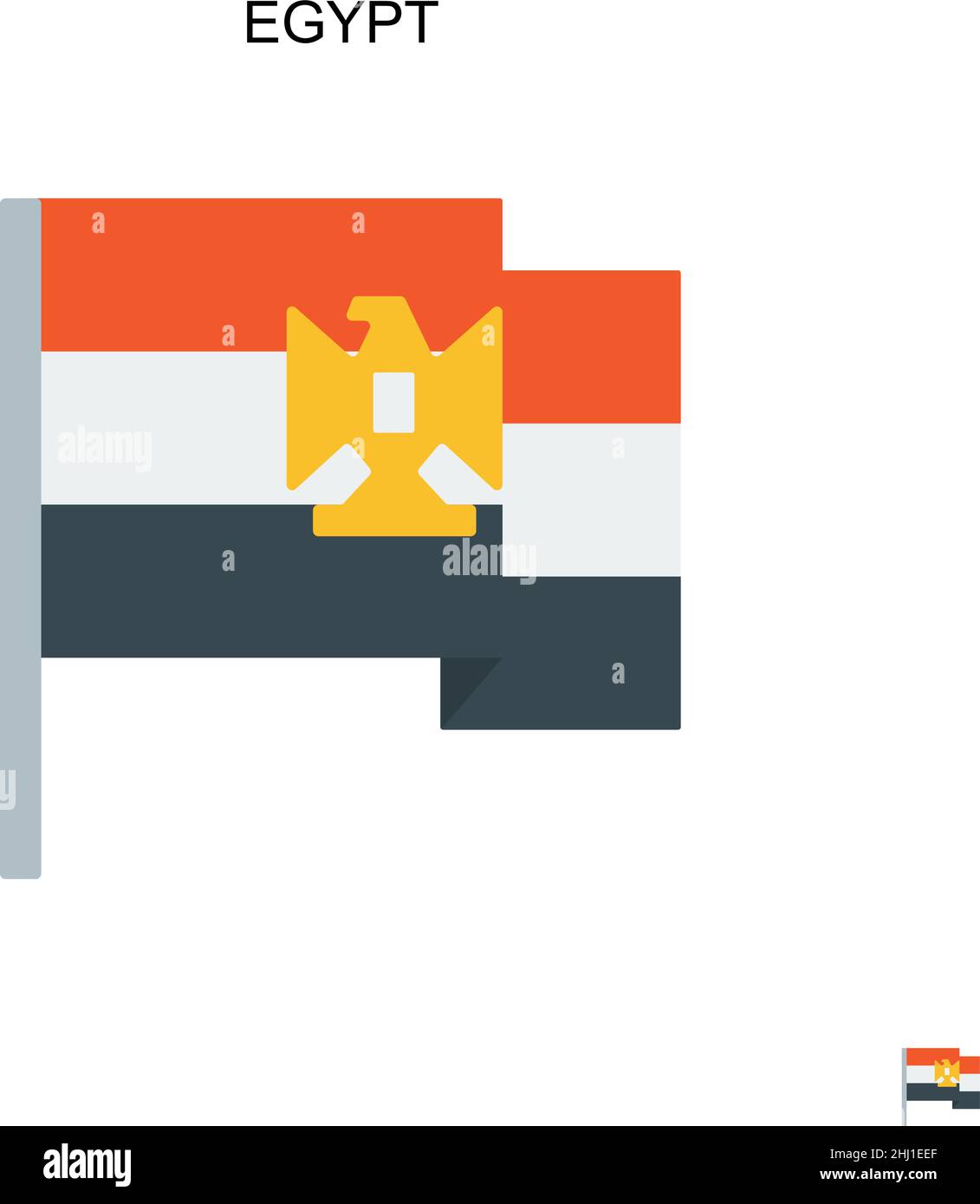 Egitto semplice icona vettoriale. Modello di disegno del simbolo di illustrazione per l'elemento dell'interfaccia utente mobile Web. Illustrazione Vettoriale