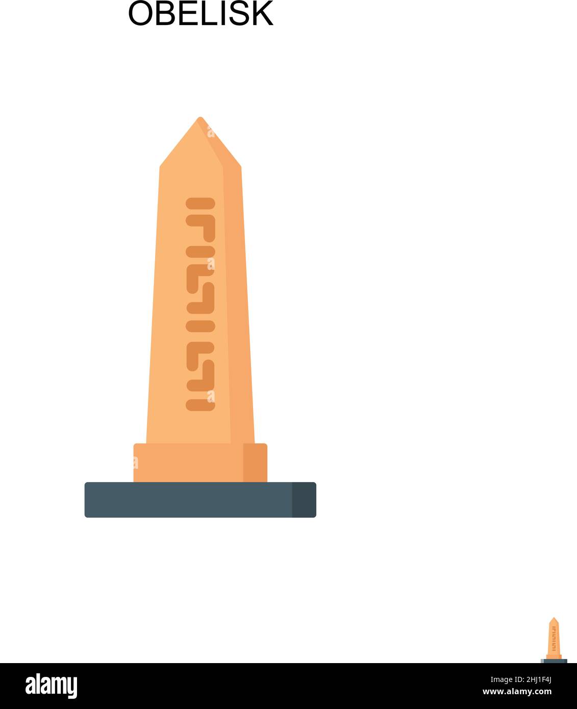 Obelisco semplice icona vettoriale. Modello di disegno del simbolo di illustrazione per l'elemento dell'interfaccia utente mobile Web. Illustrazione Vettoriale
