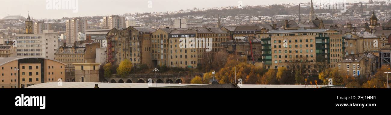 Vista invernale sul centro di Bradford nel 2012 Foto Stock