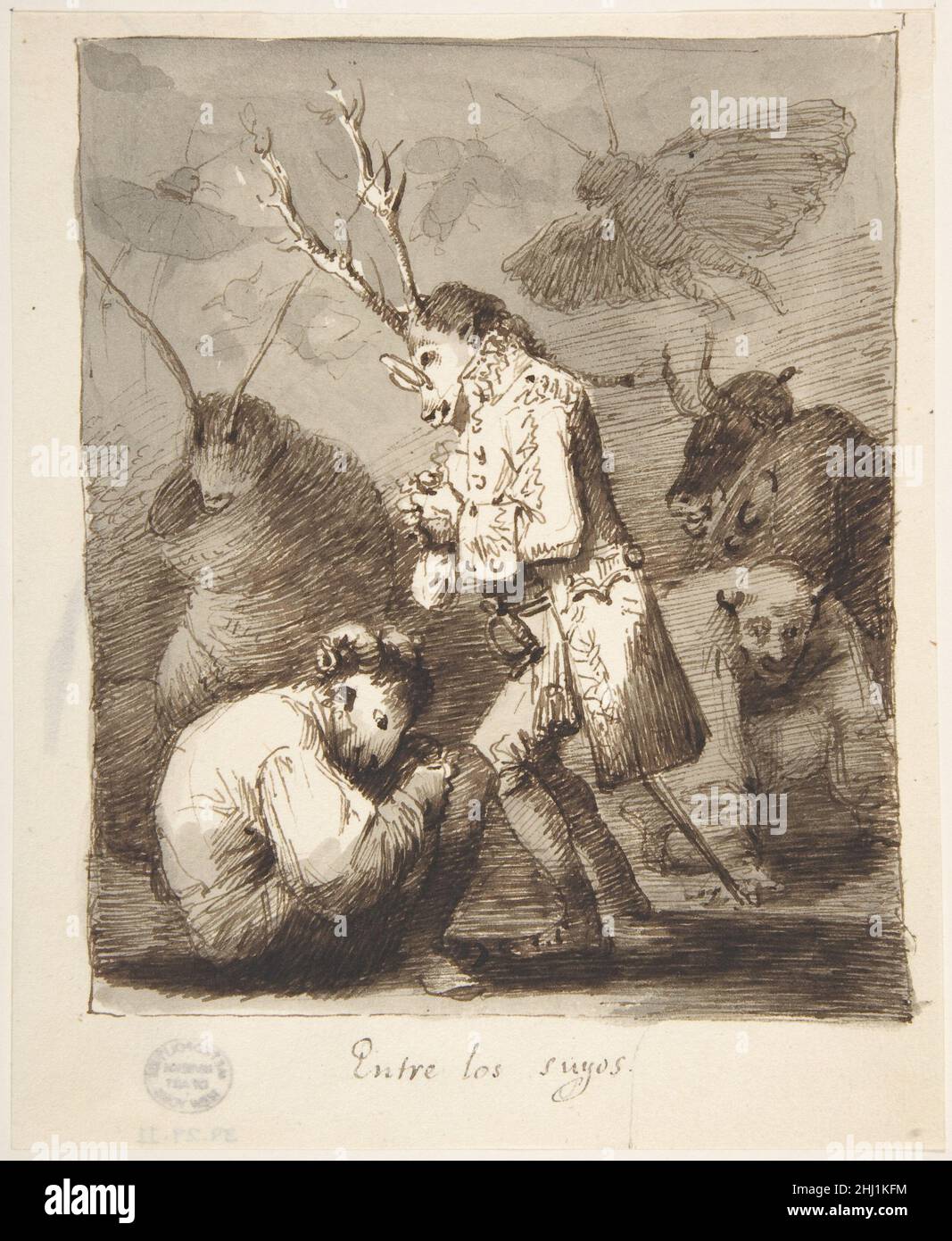 Uccelli di una piuma (Entre los suyos) 1807–45 Leonardo Alenza y Nieto spagnolo. Uccelli di una piuma ('Entre los suyos') 335149 Foto Stock
