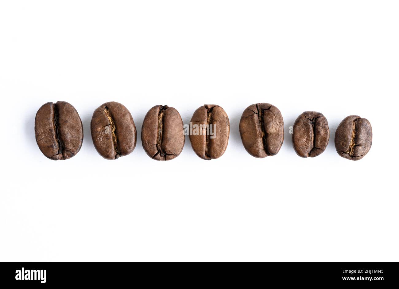 Сoffee fagioli isolati su sfondo bianco Foto Stock