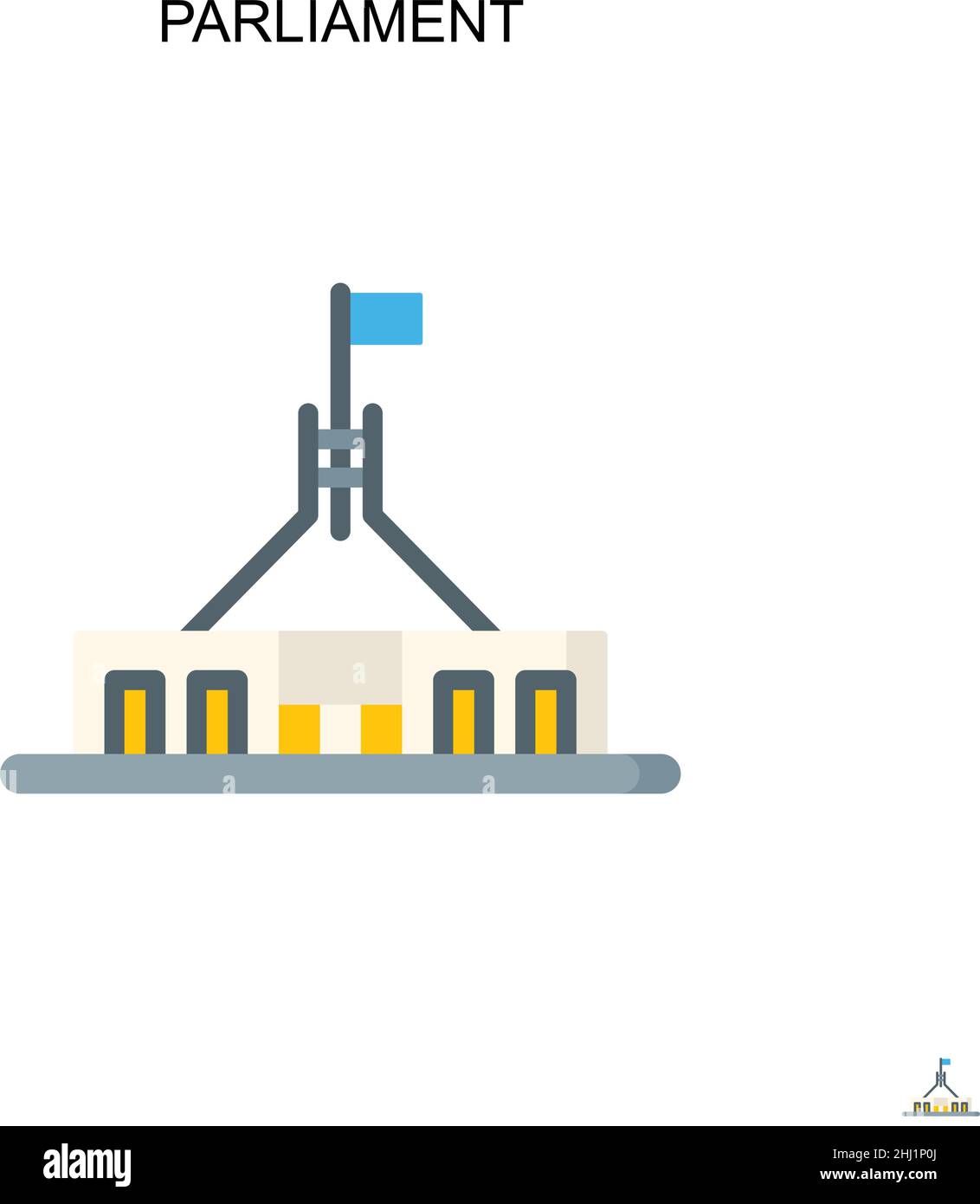 Icona semplice vettore del Parlamento. Modello di disegno del simbolo di illustrazione per l'elemento dell'interfaccia utente mobile Web. Illustrazione Vettoriale
