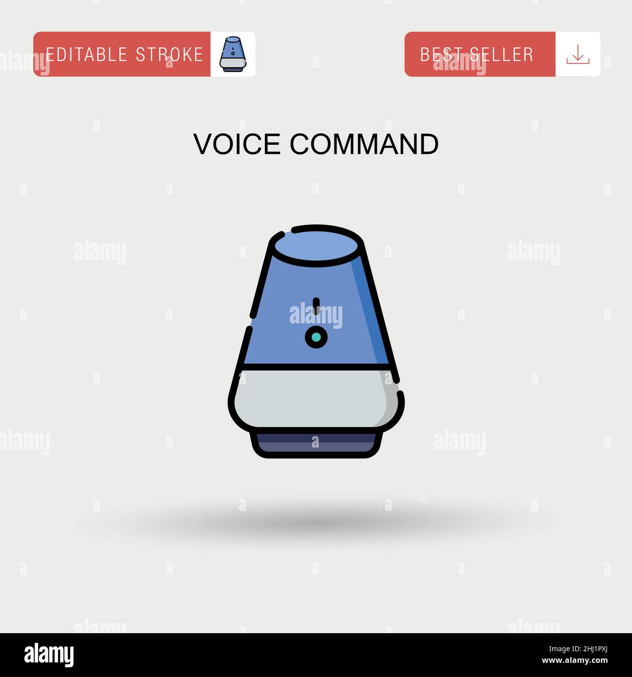 Comando vocale icona vettore semplice. Illustrazione Vettoriale