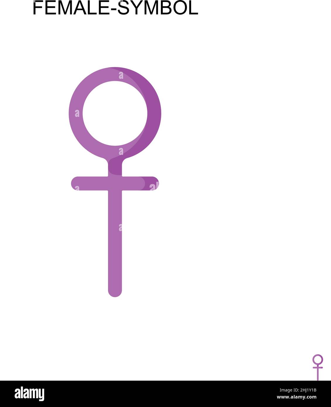 Icona vettoriale semplice con simbolo femminile. Modello di disegno del simbolo di illustrazione per l'elemento dell'interfaccia utente mobile Web. Illustrazione Vettoriale