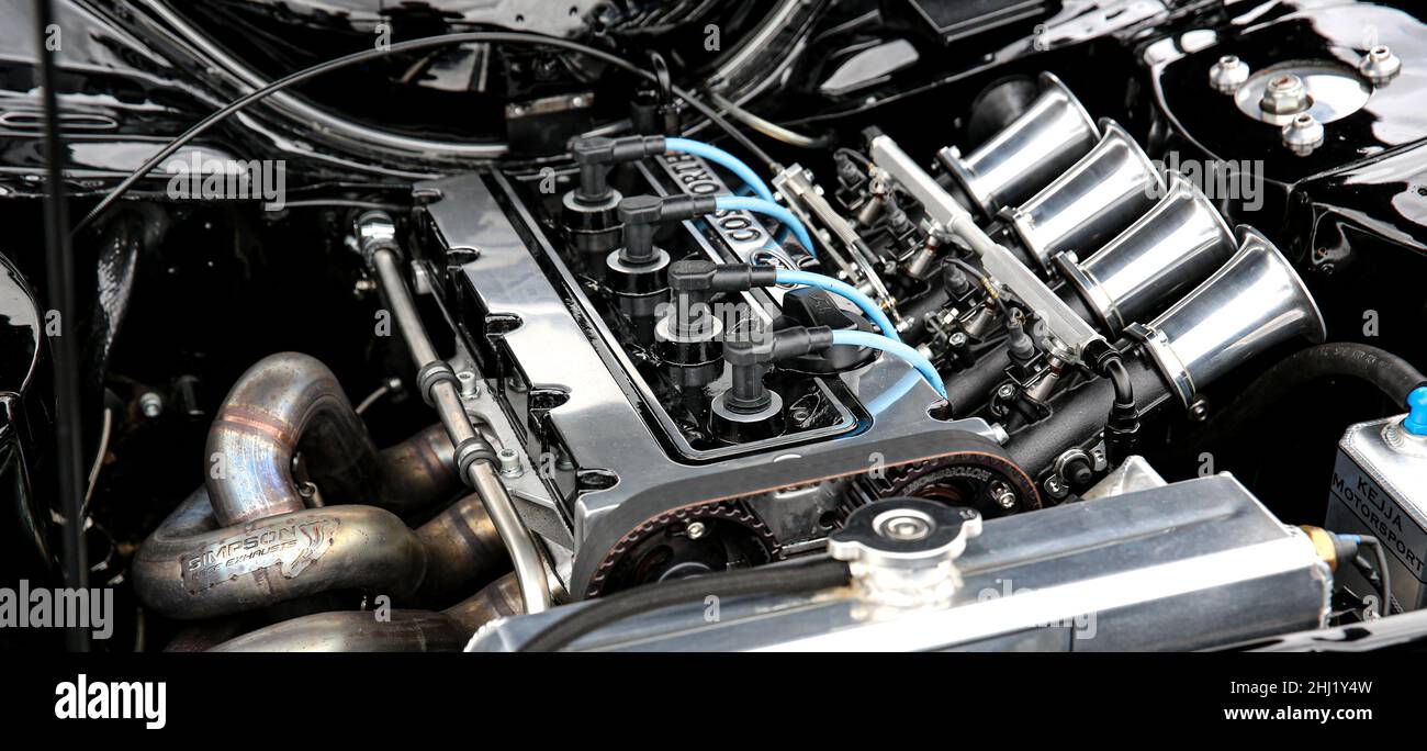 Un motore Ford Cosworth ottimizzato. Foto Stock