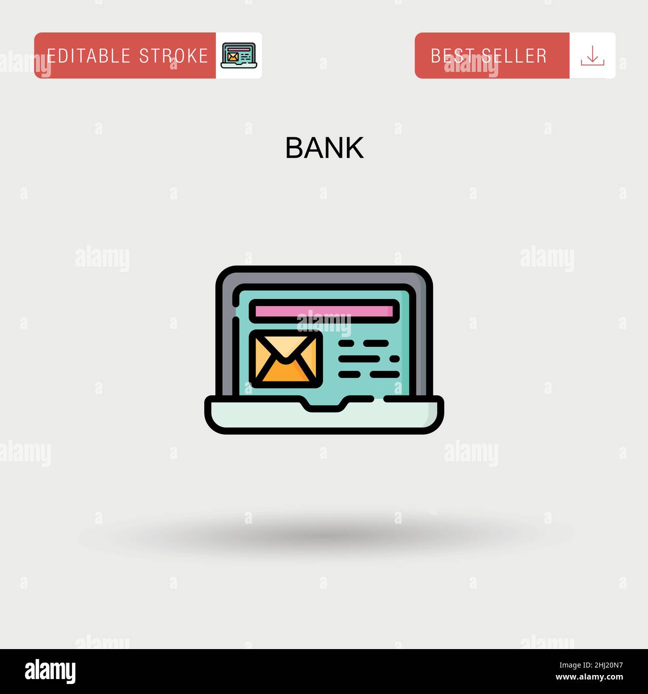 Icona vettore Banca semplice. Illustrazione Vettoriale