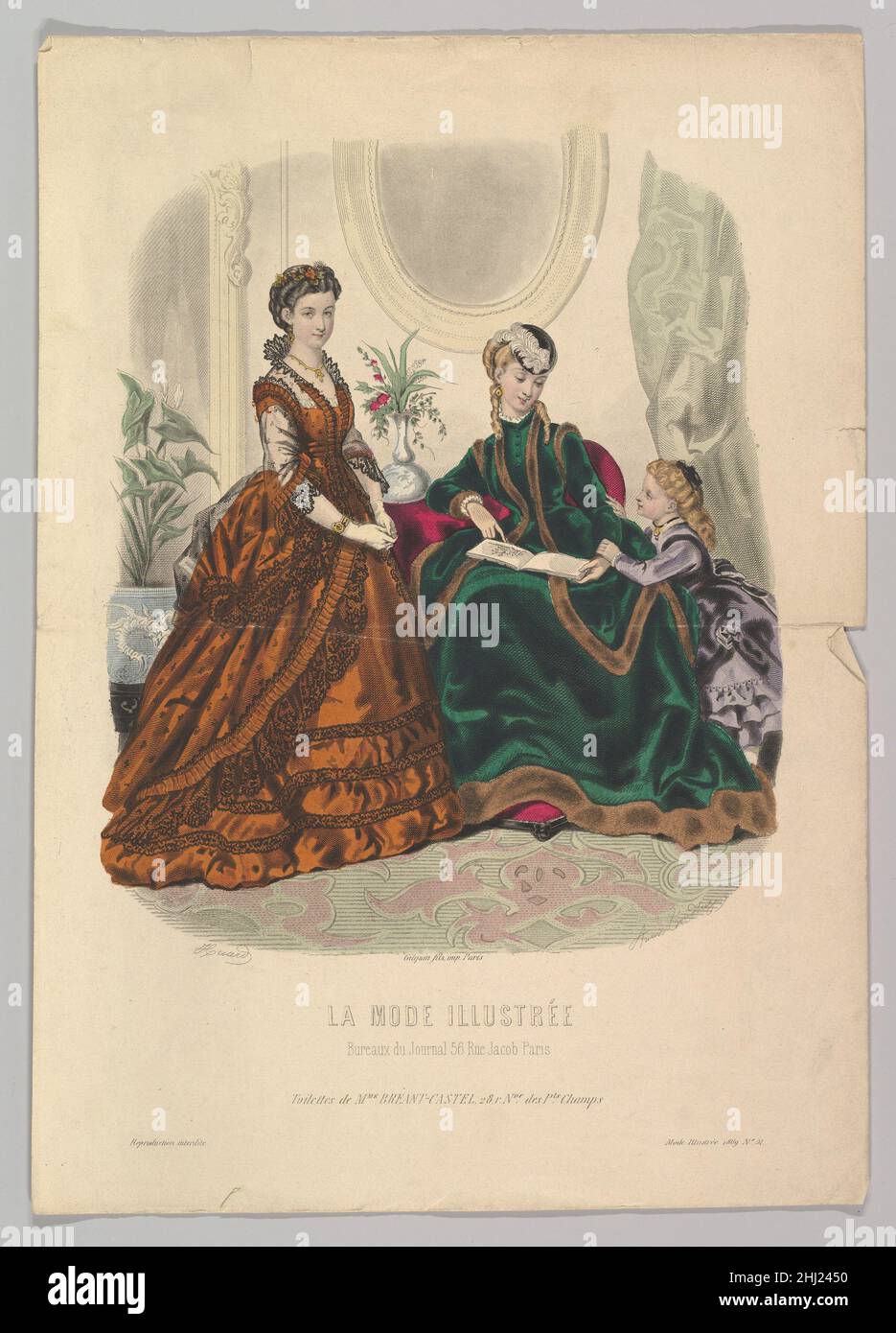 No. 51 da la Mode Illustrée 1869 Adèle-Anais Toudouze Francese. No. 51 da la Mode Illustrée 399313 Foto Stock