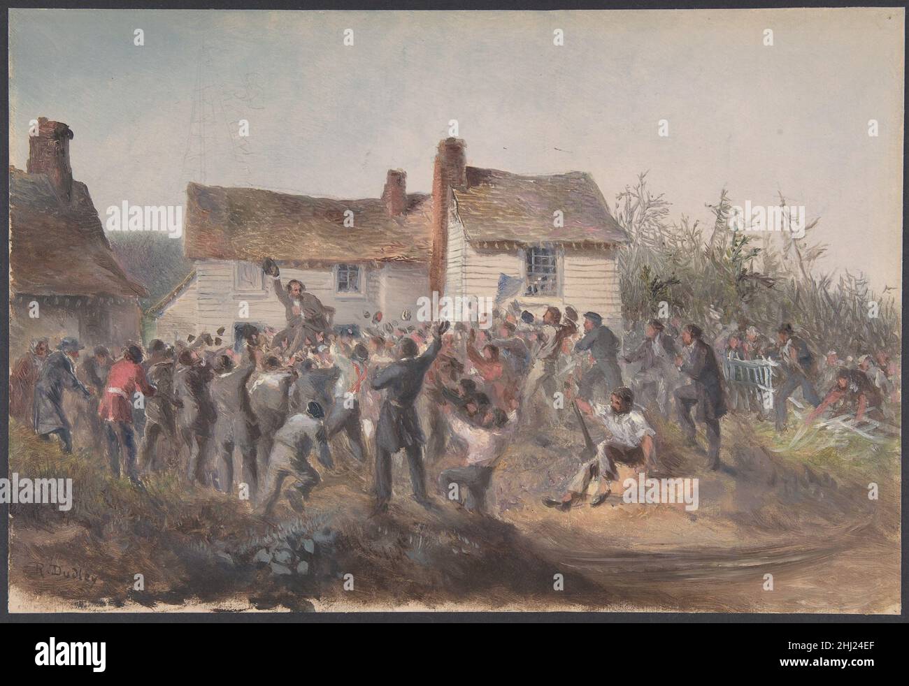 Settembre 8th a Heart's Content, il giorno della riuscita cessazione dei lavori di posa, recupero, completamento e collaudo dei cavi telegrafici dell'Atlantico del 1865 e del 1866 1866 Robert Charles Dudley British uno dei grandi successi tecnologici del 19th secolo è stato quello di posare un cavo telegrafico sotto l'Atlantico, Consentendo ai messaggi di accelerare avanti e indietro tra il Nord America e l'Europa in pochi minuti, piuttosto che dieci o dodici giorni con il sistema di cottura a vapore. Un tentativo inizialmente riuscito nel 1858, guidato da Cyrus W. Field e finanziato dalla Atlantic Telegraph Company, fallì dopo tre settimane. Due lavori Foto Stock