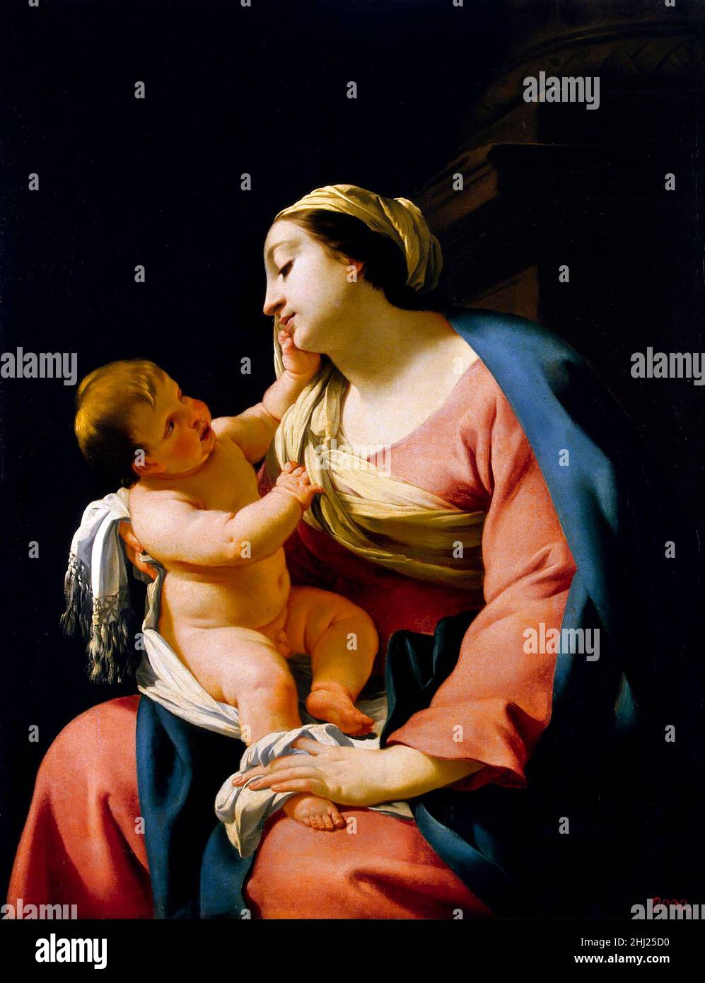 Madonna col Bambino di Simon Vouet (1590-1649), olio su tela, c.. 1639 Foto Stock