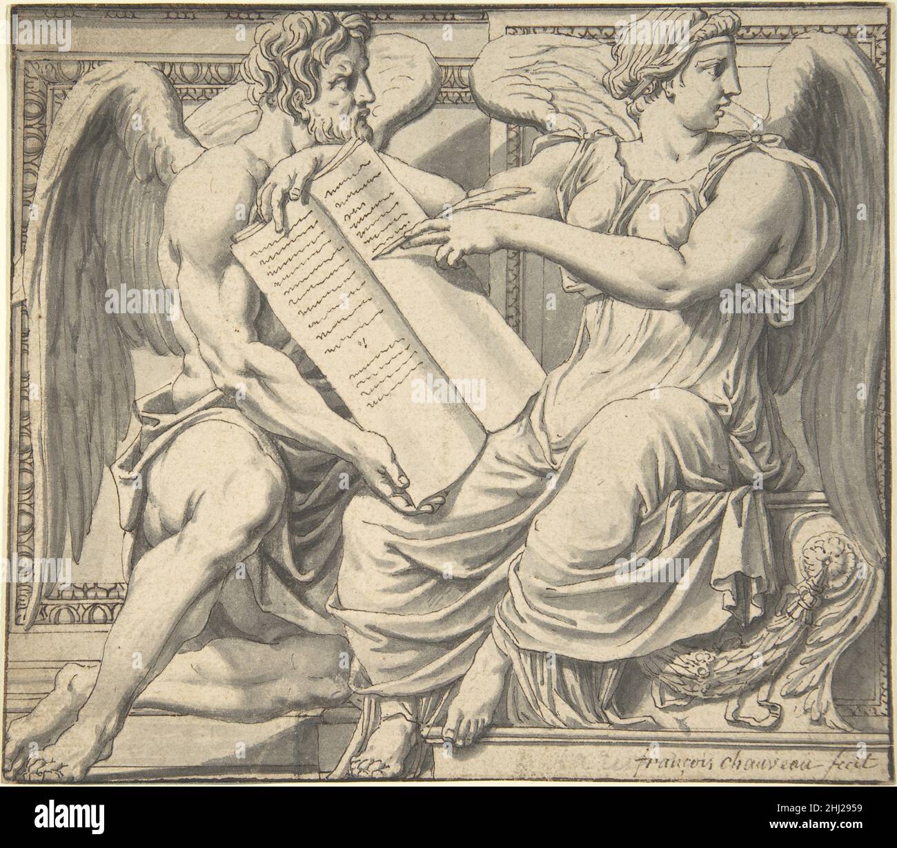 Allegoria di Storia 17th secolo Francesco Chauveau francese. Allegoria della Storia 336478 Foto Stock