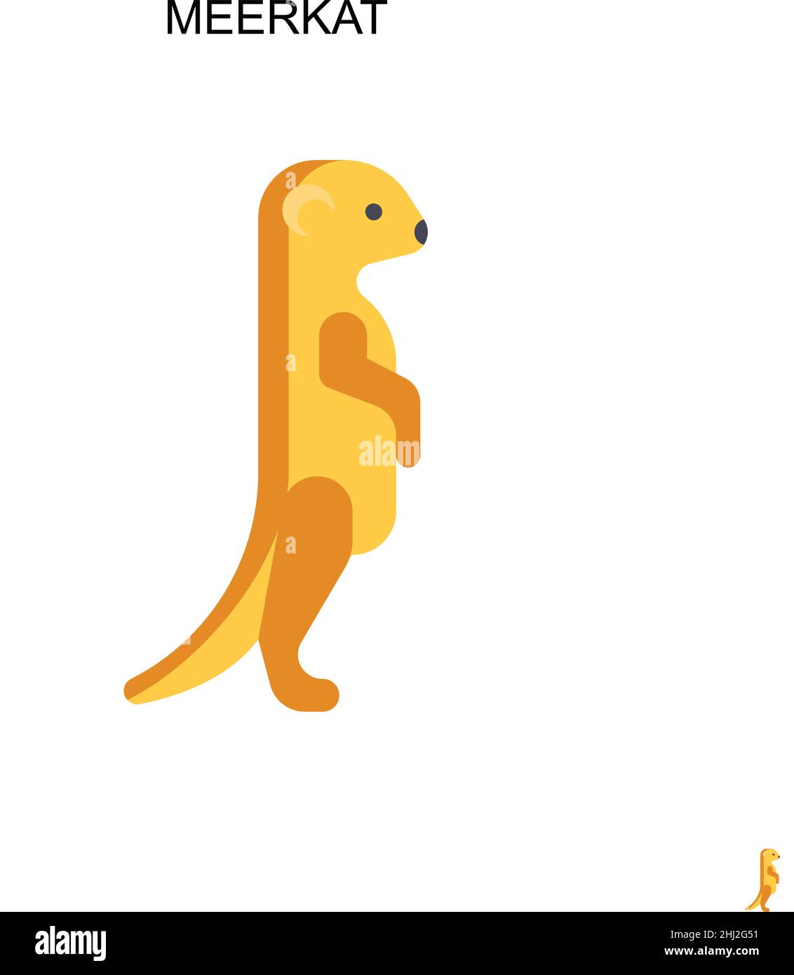 Icona vettore semplice Meerkat. Modello di disegno del simbolo di illustrazione per l'elemento dell'interfaccia utente mobile Web. Illustrazione Vettoriale