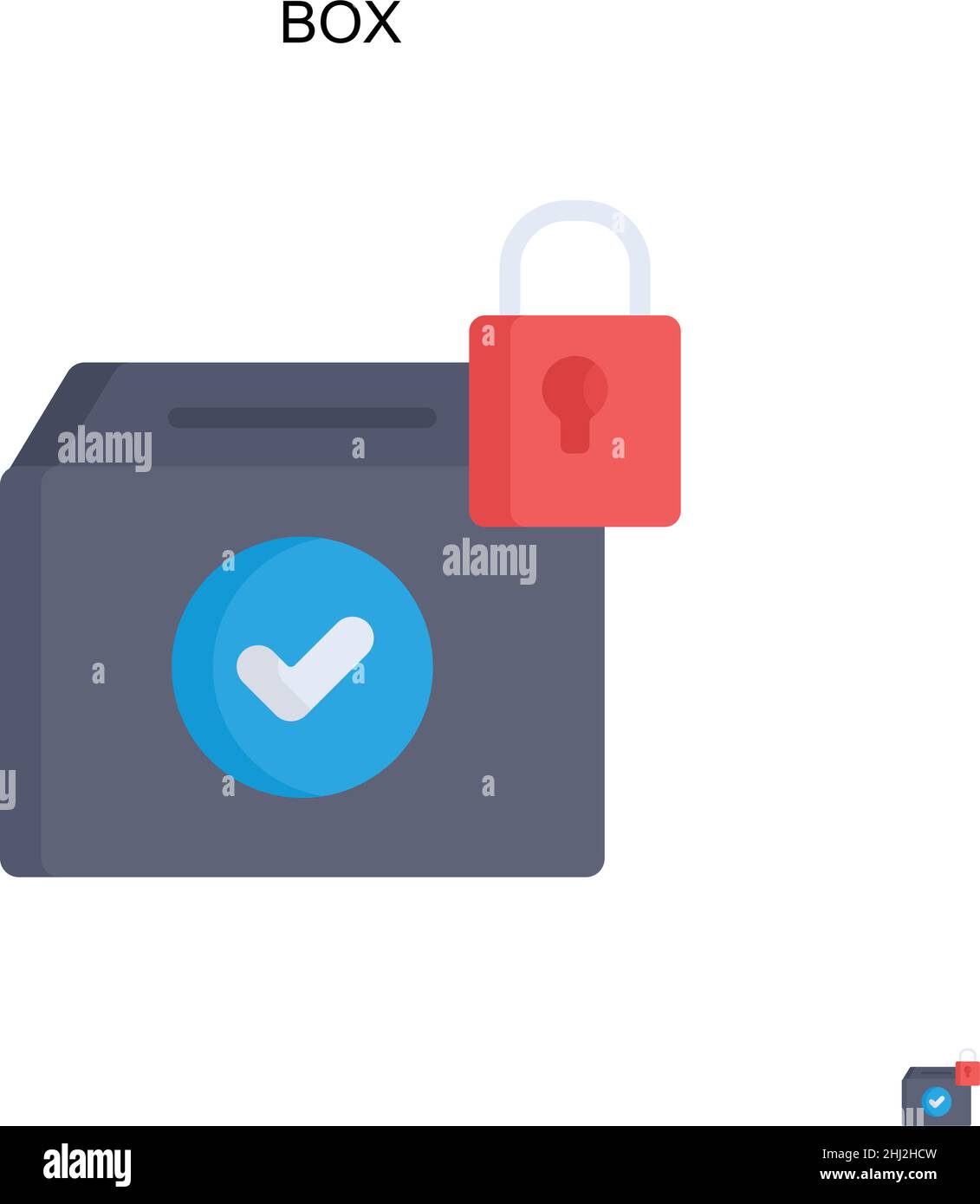 Icona vettoriale semplice box. Modello di disegno del simbolo di illustrazione per l'elemento dell'interfaccia utente mobile Web. Illustrazione Vettoriale