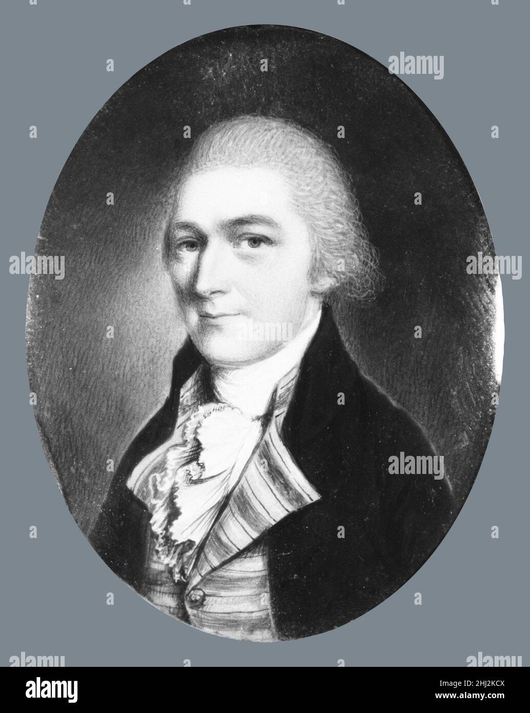 Greene maggiore, B.A. ca. 1777 John Ramage l'identità di un Greene maggiore nell'esercito britannico di stanza nello stato di New York, che si è sposato in 1777, non è conosciuta. Greene maggiore, B.A. John Ramage (Irlanda ca. 1748–1802 Montreal). Americano. CA. 1777. Acquerello su avorio Foto Stock