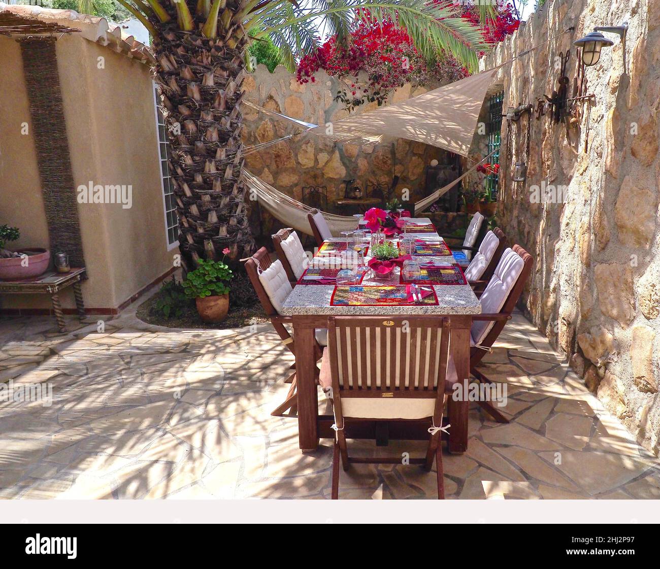 Tavolo per le feste, Casa del Aguila, Andalusia, Spagna Foto Stock