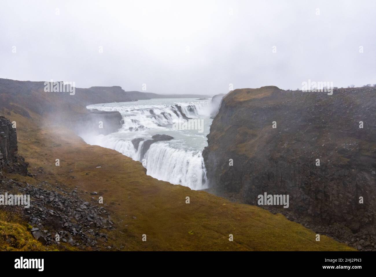 Cascata Gullfoss in Islanda - incredibile bellezza Foto Stock