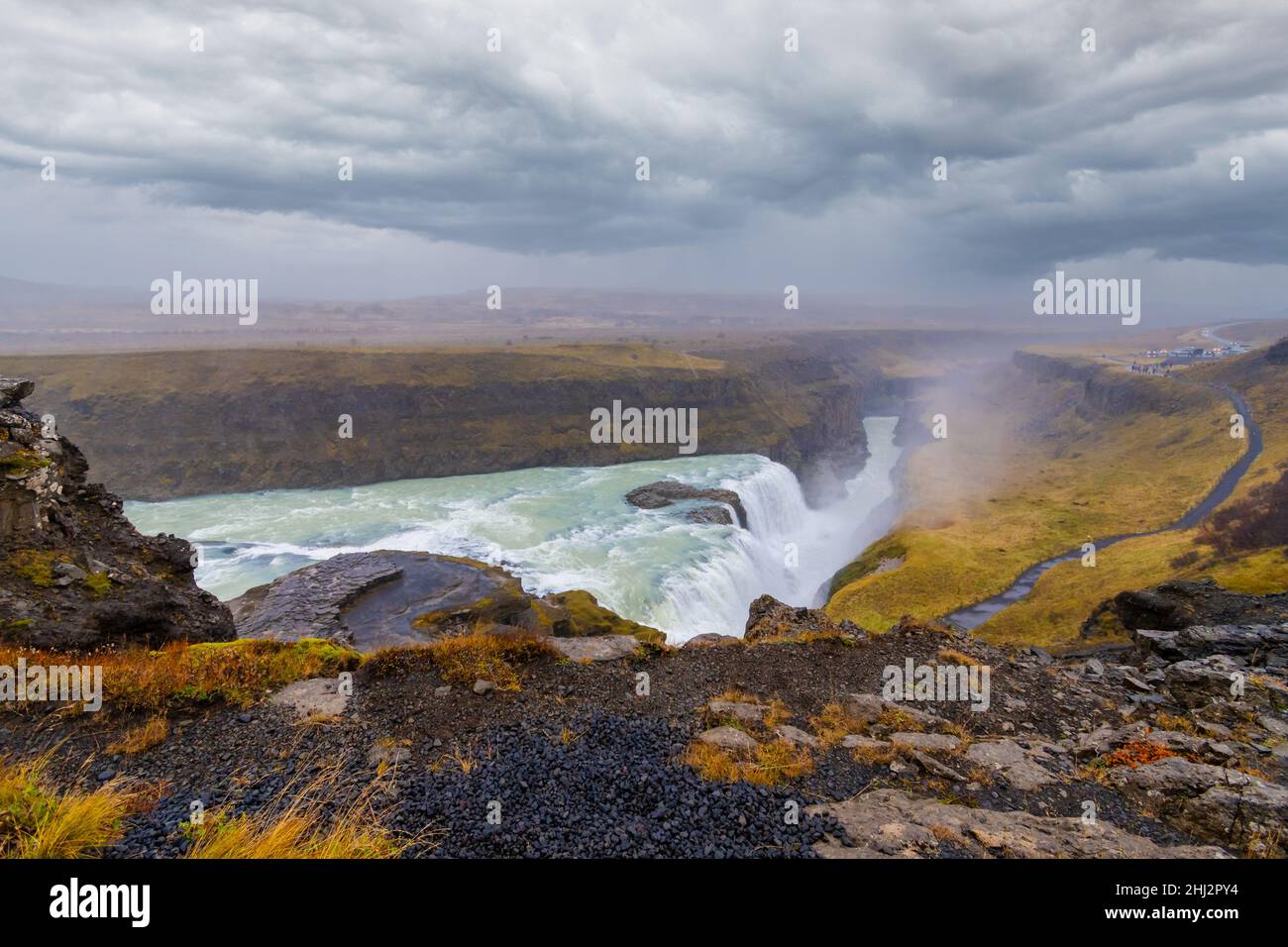 Cascata Gullfoss in Islanda - incredibile bellezza Foto Stock