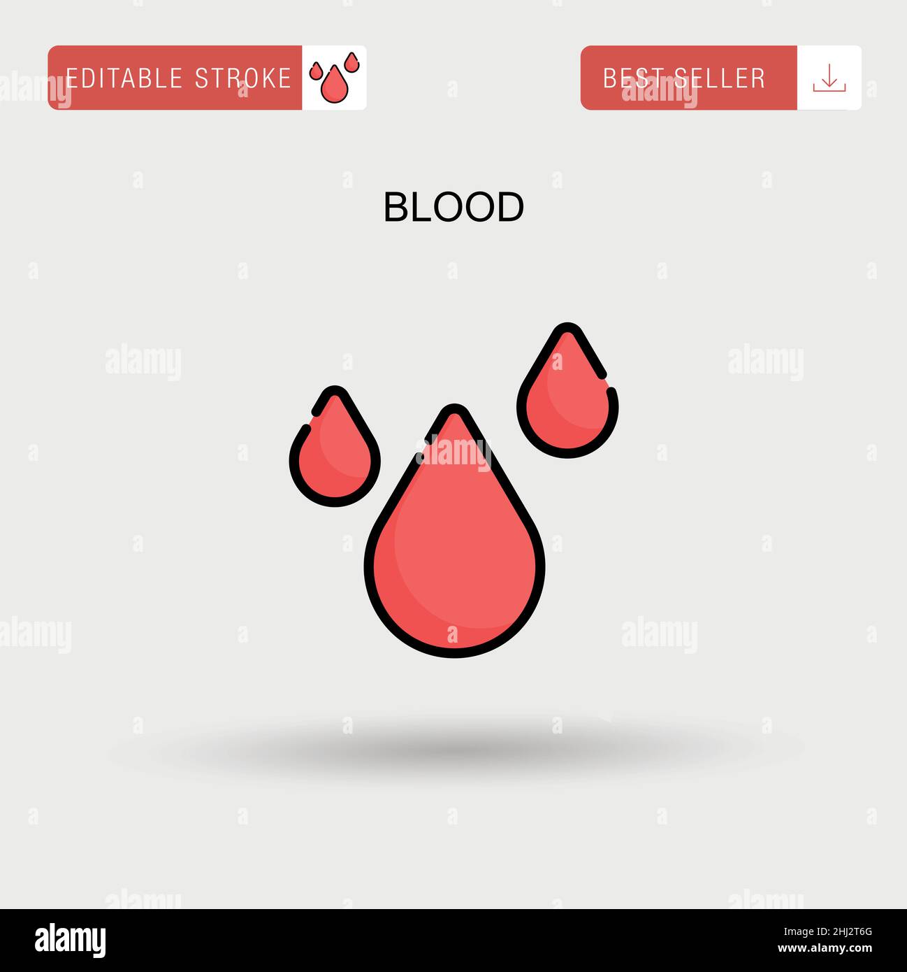 Icona del vettore sangue semplice. Illustrazione Vettoriale