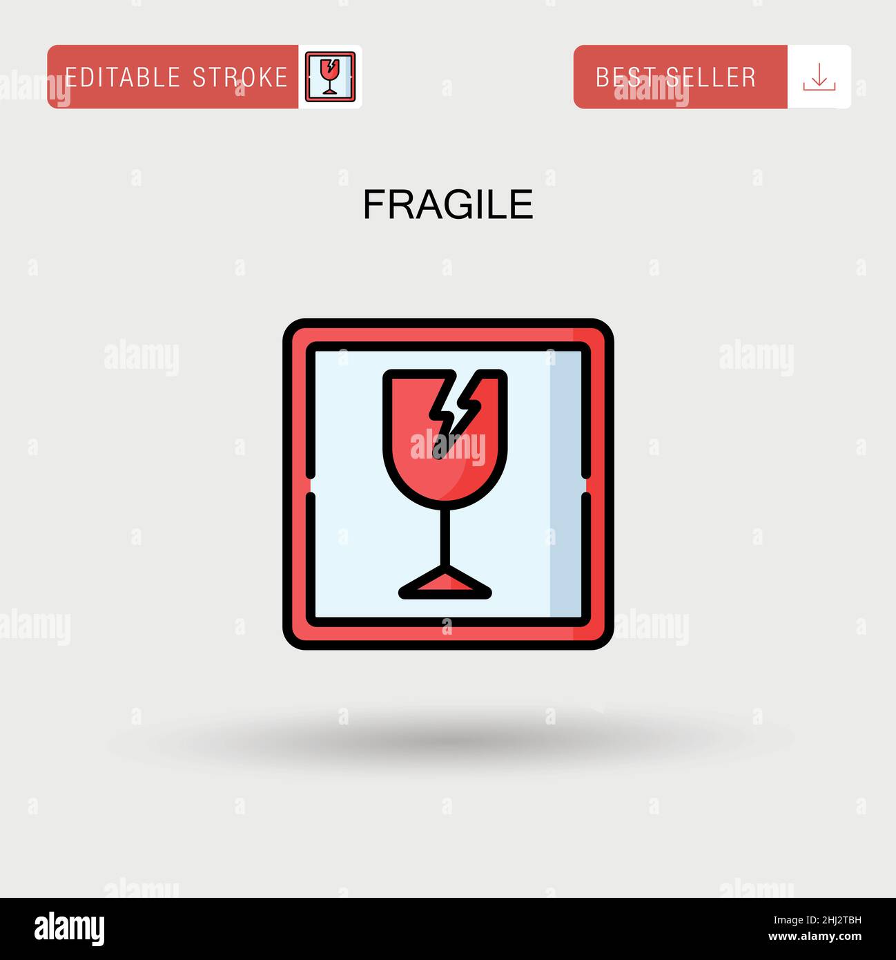 Icona vettoriale semplice fragile. Illustrazione Vettoriale