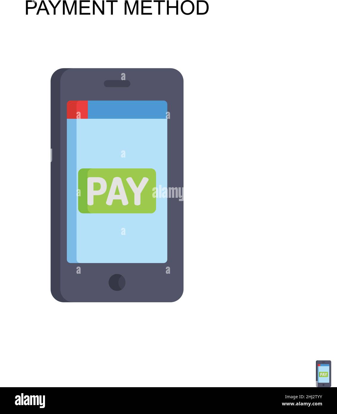 Metodo di pagamento icona vettore semplice. Modello di disegno del simbolo di illustrazione per l'elemento dell'interfaccia utente mobile Web. Illustrazione Vettoriale